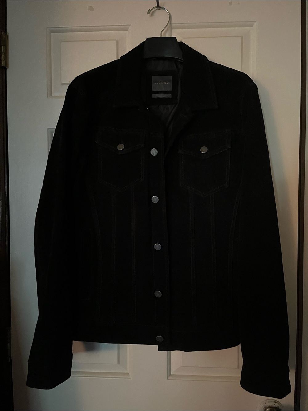 Black Mens Jacket - Classic Button-Up Coat